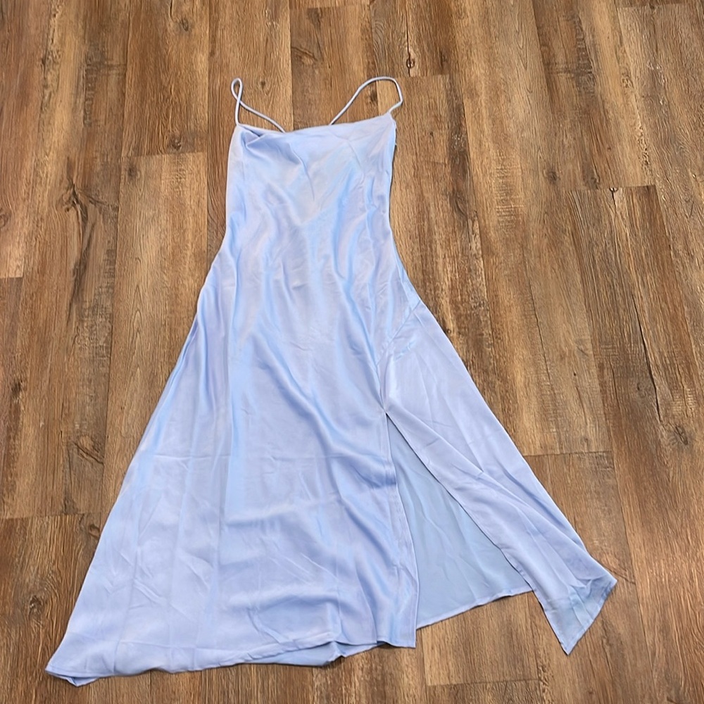 Astr label periwinkle silk-like dress